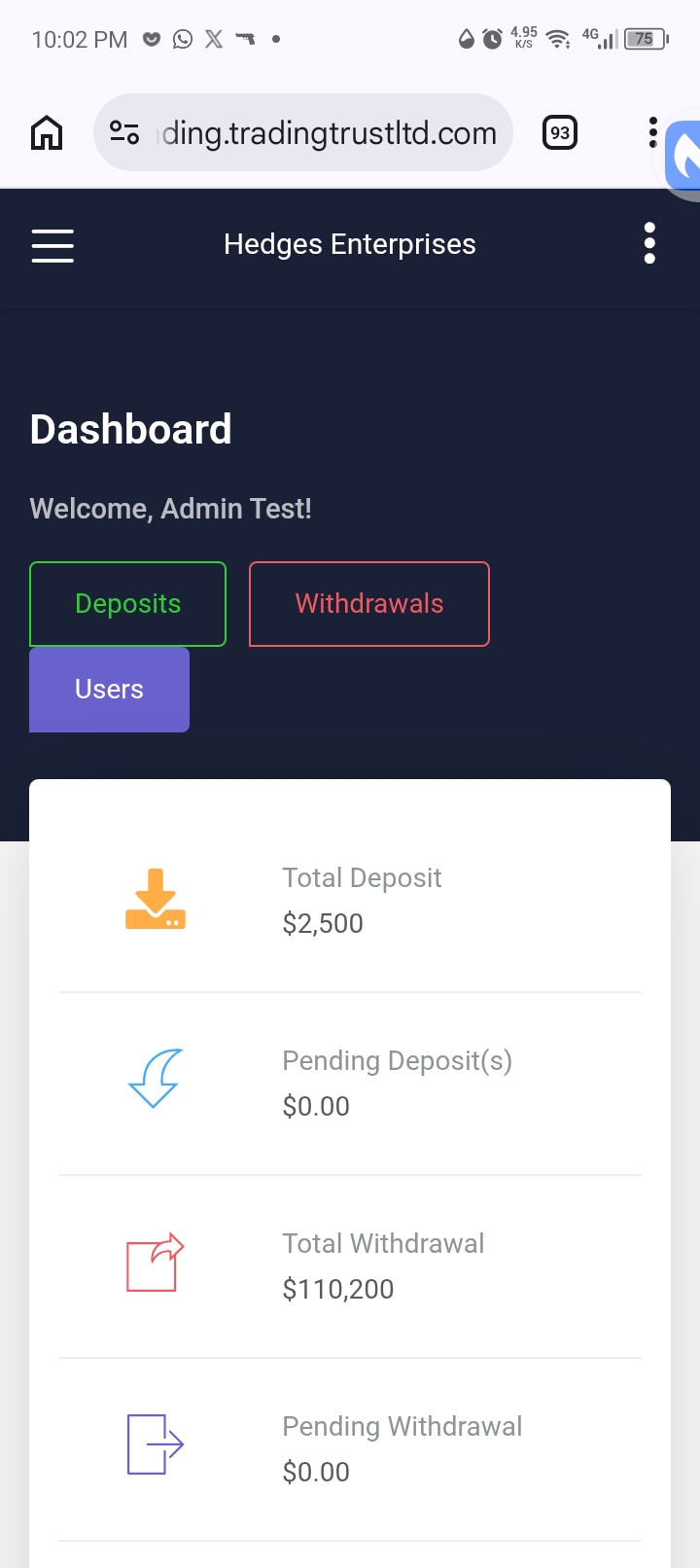 Admin screenshot 2